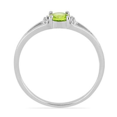 BUY STERLING SILVER NATURAL PERIDOT GEMSTONE CLASSIC RING